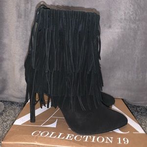 Fringe ankle boots